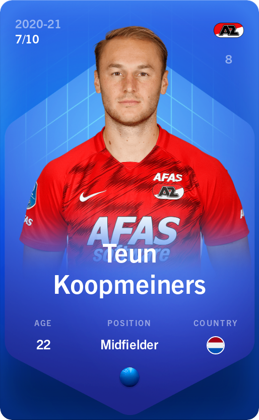 Sorare - Sorare Official - Teun Koopmeiners 2020-21 • Super Rare 7/10 - NFT # 79062170504933553170710264580192529212860582222635755695006922594555271199453