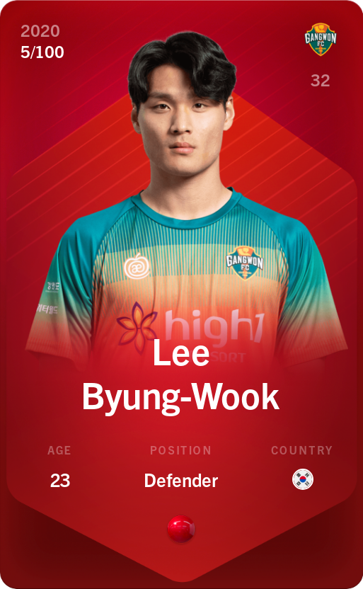 Sorare - Sorare Official - Lee Byung-Wook 2020-21 • Rare 5/100 - NFT # 27813135224329626965668820484332349397414273155553412894180598061693469960343