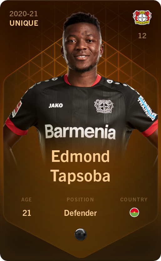 Sorare - Sorare Official - Edmond Tapsoba 2020-21 • Unique - NFT # 65283362820247078607581712860260753427866672854050085144727225131225618421258