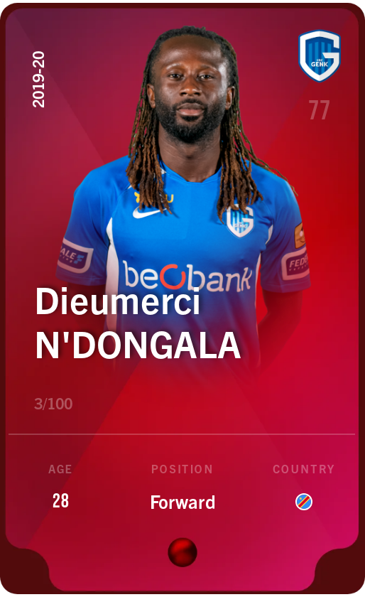 Sorare - Sorare Official - Dieumerci N'Dongala 2019-20 • Rare 3/100 - NFT # 27489111909262801087354438153687546081968337910770576190576128487710102506427