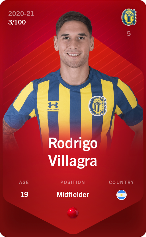 Sorare - Sorare Official - Rodrigo Villagra 2020-21 • Rare 3/100 - NFT # 67084745680369439295971497260810206943493530836712453786475783694673316167880