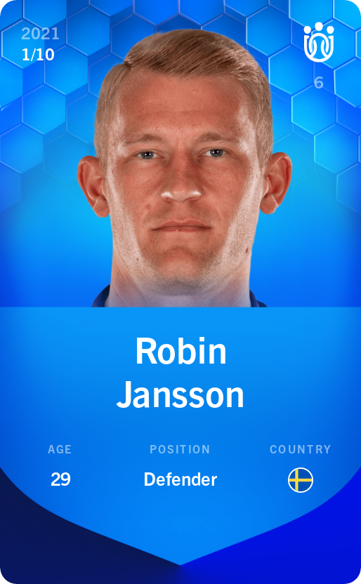 Sorare - Sorare Official - Robin Jansson 2021-22 • Super Rare 1/10 - NFT # 12217413840333074784888826944370800861357707845692183785369244343174668659163