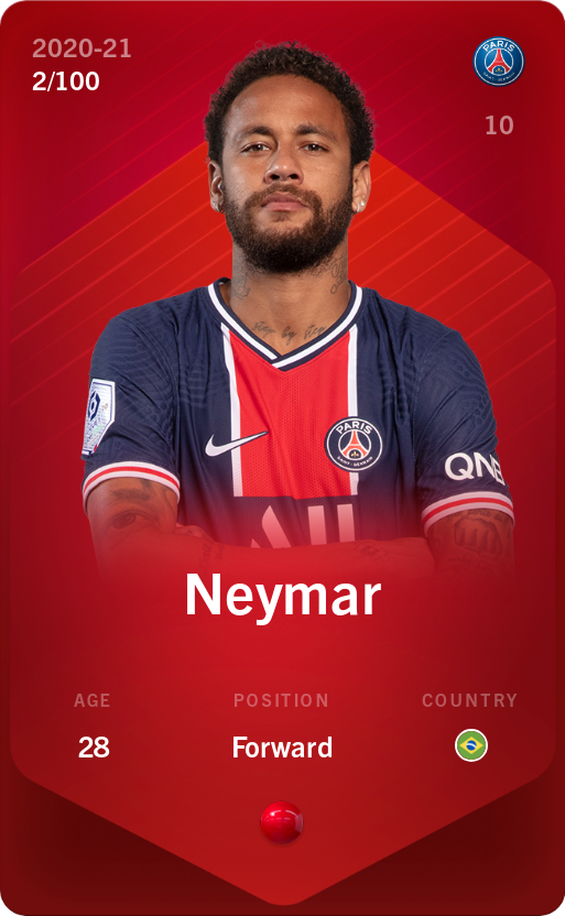 Sorare - Sorare Official - Neymar 2020-21 • Rare 2/100 - NFT # 88343338799364527779578913431676002872058527056705187940062093730727306528968