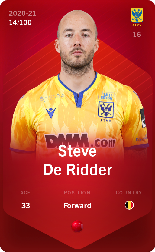 Sorare - Sorare Official - Steve De Ridder 2020-21 • Rare 14/100 - NFT # 53222423647763695429071854677707847316456941843931346017810934906839778469843