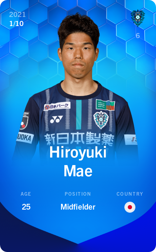 Sorare - Sorare Official - Hiroyuki Mae 2021-22 • Super Rare 1/10 - NFT # 66082209278625846065156204015298442196267308489989728549894316255296229969416