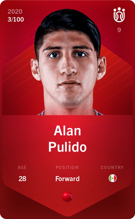 Sorare - Sorare Official - Alan Pulido 2020-21 • Rare 3/100 - NFT # 16582288649335473189269999137504362847794559411691045134910625534854046091545