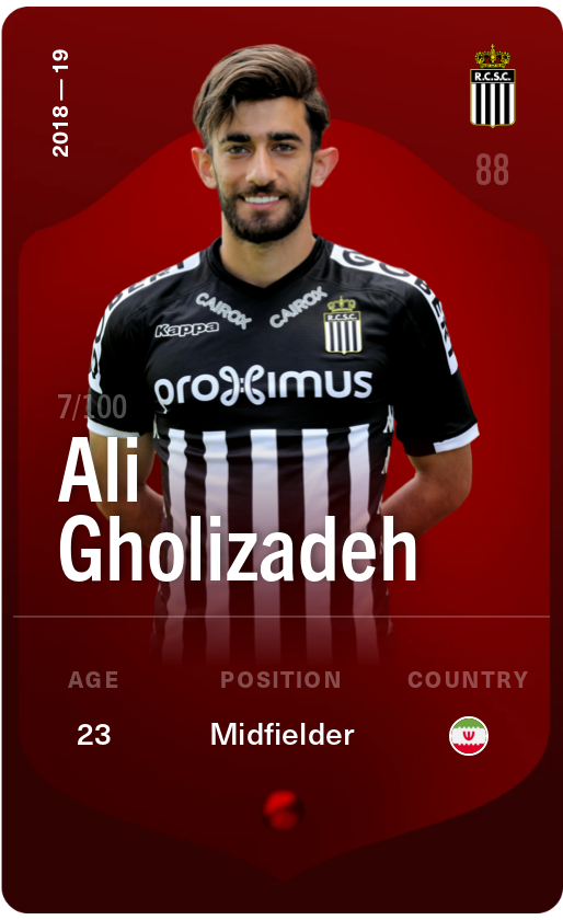 Sorare - Sorare Official - Ali Gholizadeh 2018-19 • Rare 7/100 - NFT # 34337506115081422409972430944943301748974975594802155292474024636566141854478