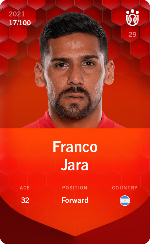 Sorare - Sorare Official - Franco Jara 2021-22 • Rare 17/100 - NFT # 27232825831858903034271285098674729196679790316748384181605018775825334689655