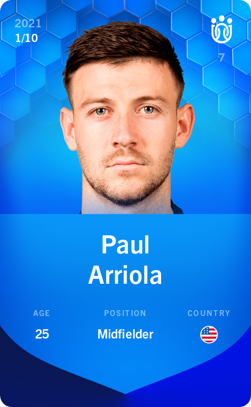 Sorare - Sorare Official - Paul Arriola 2021-22 • Super Rare 1/10 - NFT # 18873271888120672579417933516028429022003962853175548101808345161690836773982