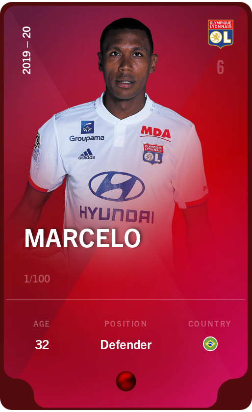 Sorare - Sorare Official - Marcelo 2019-20 • Rare 1/100 - NFT # 12239264311707173524931340643027905114947140955547497553615412986993962216393