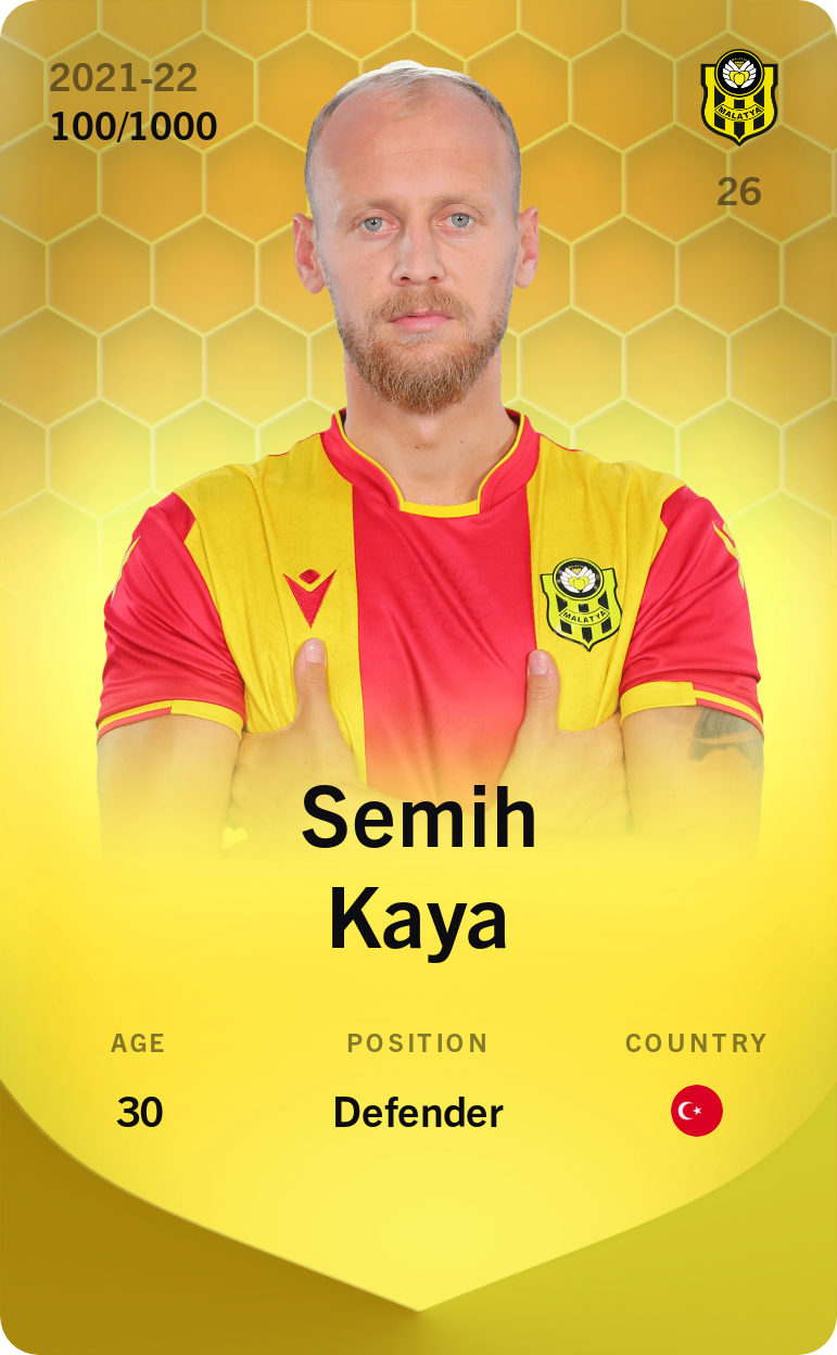 Sorare - Sorare Official - Semih Kaya 2021-22 • Limited 100/1000 - NFT # 94085793387931988447816187776109177011192425192203597510796417647814299129432
