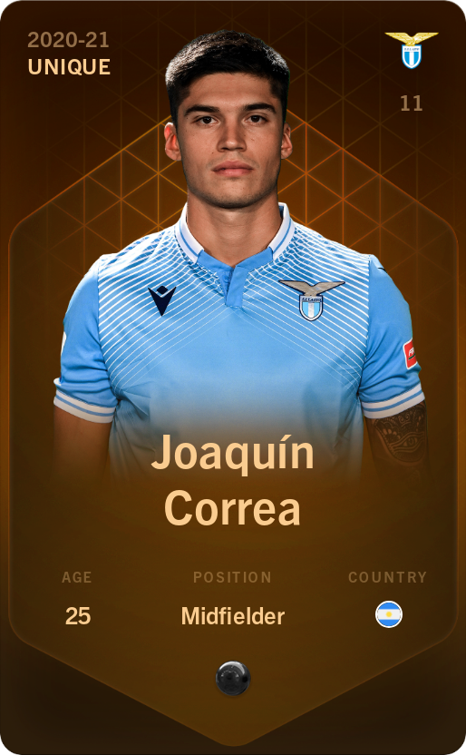 Sorare - Sorare Official - Joaquín Correa 2020-21 • Unique - NFT # 31797623161020475021805996482472752640712910723337664759708377763547849842118