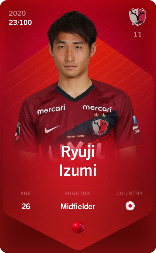 Sorare - Sorare Official - Ryuji Izumi 2020-21 • Rare 23/100 - NFT # 45896328034164668213516016954127206229597593072025652303731060697246389549038