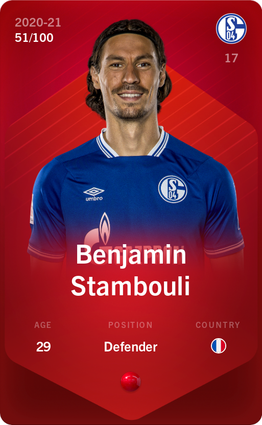 Sorare - Sorare Official - Benjamin Stambouli 2020-21 • Rare 51/100 - NFT # 43712167132084590223787043622436774500529028563548320210212039771343176574511