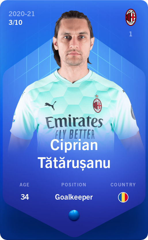 Sorare - Sorare Official - Ciprian Tătărușanu 2020-21 • Super Rare 3/10 - NFT # 56209065406415470030913356439476389717286037311390251127265387643402879497225