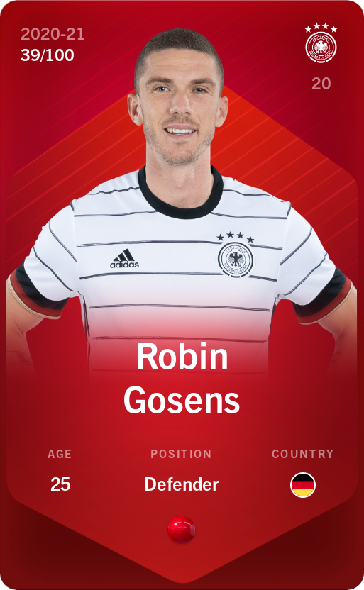 Sorare - Sorare Official - Robin Gosens 2020-21 • Rare 39/100 - NFT # 102007295895532985025349944251748612535649151949686291397073646803647938278931