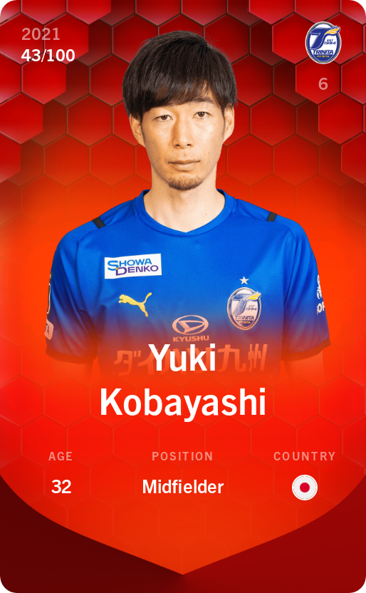 Sorare - Sorare Official - Yuki Kobayashi 2021-22 • Rare 43/100 - NFT # 89916323365880314345052152148484683056434790633195242516326057016157706659691