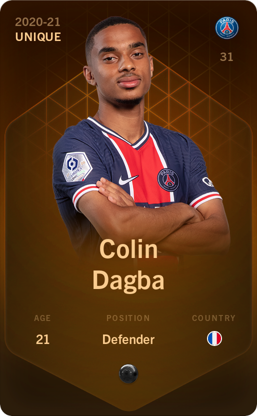 Sorare - Sorare Official - Colin Dagba 2020-21 • Unique - NFT # 38223002766896226935485751121821815766564498286230665181432670850807403360387