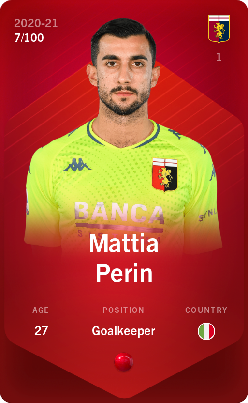 Sorare - Sorare Official - Mattia Perin 2020-21 • Rare 7/100 - NFT # 82507564330407155390906610003434704494964432331580584639808476269393375158998