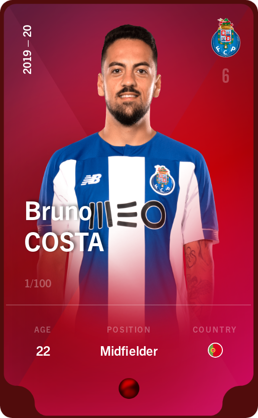 Sorare - Sorare Official - Bruno Costa 2019-20 • Rare 1/100 - NFT # 100603537804764399595205026070306378075536890936991968197917248265565676439109