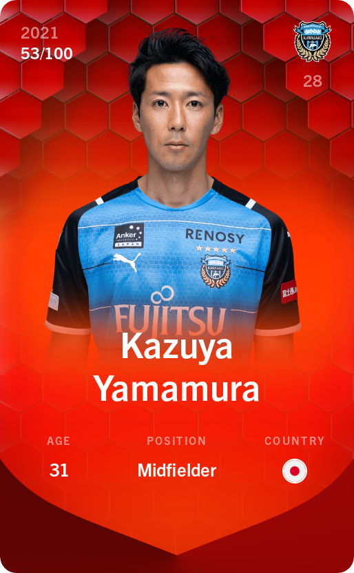 Sorare - Sorare Official - Kazuya Yamamura 2021-22 • Rare 53/100 - NFT # 10473154210930082372063123101068744747620329834735788868581514160078512498258