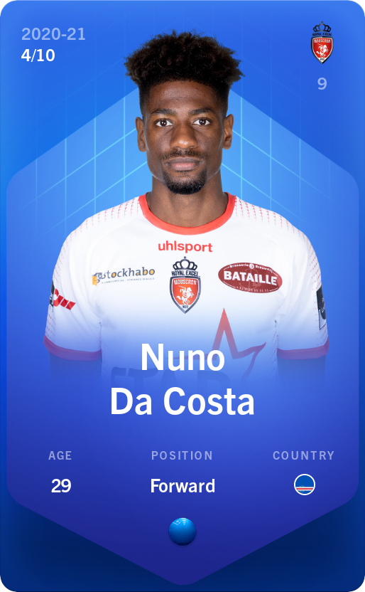 Sorare - Sorare Official - Nuno Da Costa 2020-21 • Super Rare 4/10 - NFT # 111706625575602161885694324931747301265678659418827816499191935438689658853186