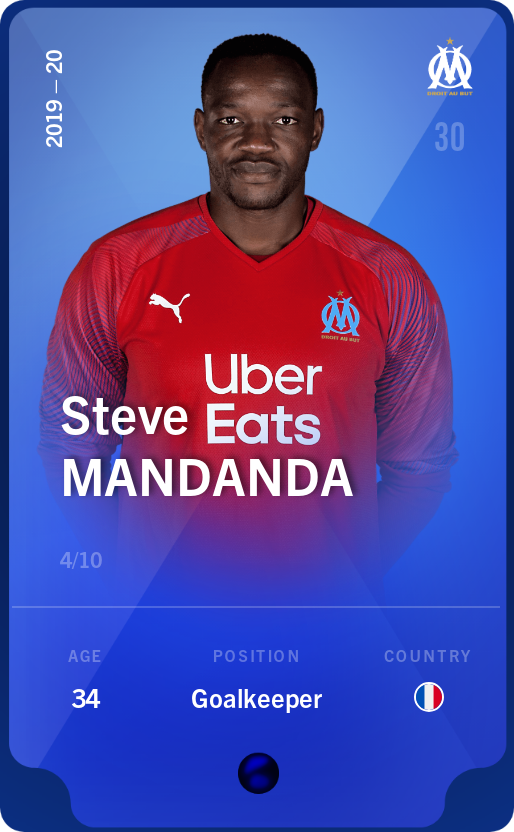 Sorare - Sorare Official - Steve Mandanda 2019-20 • Super Rare 4/10 - NFT # 105937089545984341174672627175873010831196986373913577021402664499239381766267