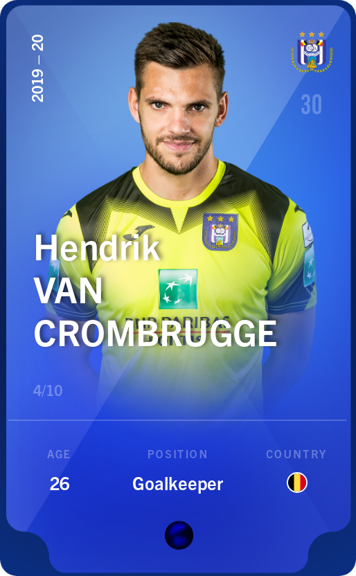 Sorare - Sorare Official - Hendrik Van Crombrugge 2019-20 • Super Rare 4/10 - NFT # 3204801121618626466566247149438098371064150687039899850865863919434773255516