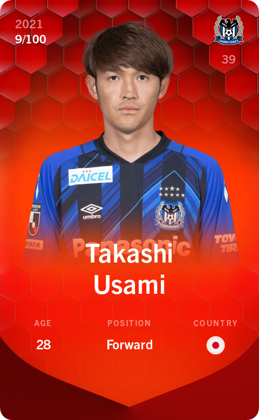 Sorare - Sorare Official - Takashi Usami 2021-22 • Rare 9/100 - NFT # 48460206458169571089470934116311196721438886036040453469919960137876922853319