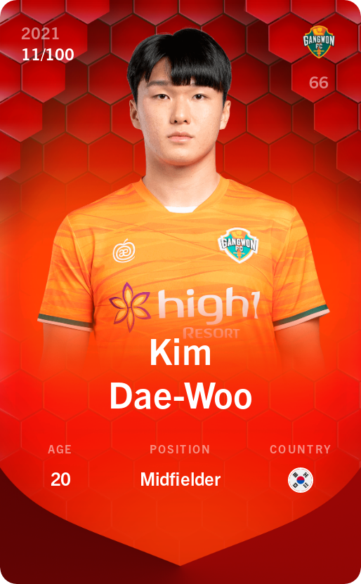 Sorare - Sorare Official - Kim Dae-Woo 2021-22 • Rare 11/100 - NFT # 9522367901808482653985749754904579739359314061573842161558750428478808176099