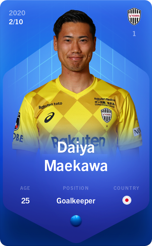 Sorare - Sorare Official - Daiya Maekawa 2020-21 • Super Rare 2/10 - NFT # 26592185207927579491197208553918460675765454578489594713521436069789558189391