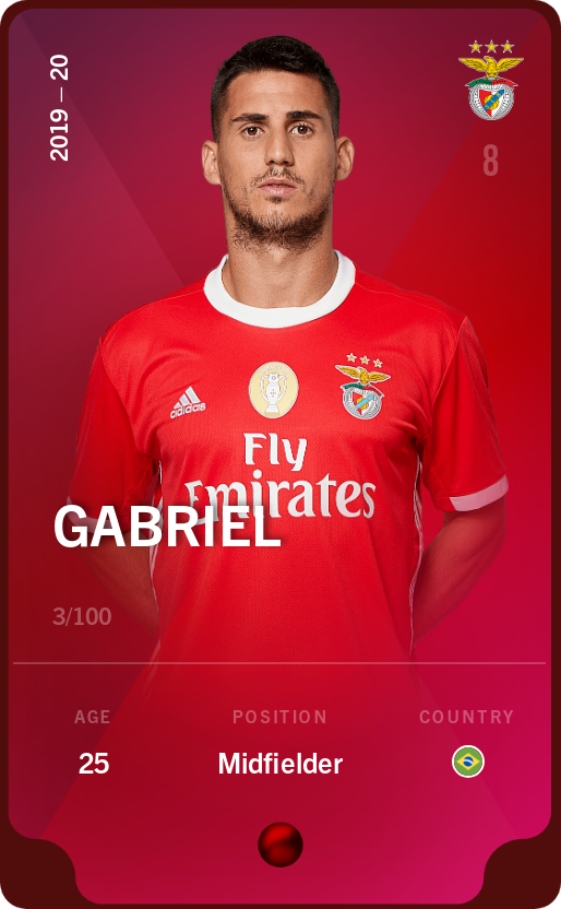 Sorare - Sorare Official - Gabriel 2019-20 • Rare 3/100 - NFT # 46224568950794989792039554017513130577532184427546829110277770302868766709364