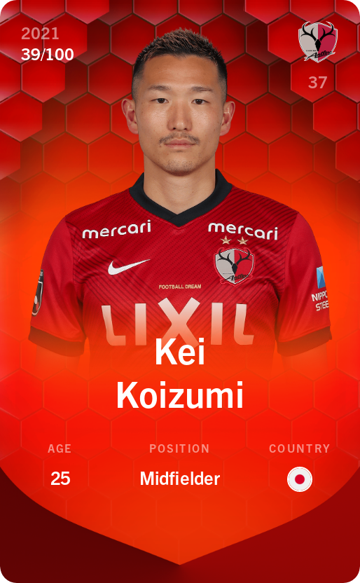 Sorare - Sorare Official - Kei Koizumi 2021-22 • Rare 39/100 - NFT # 61243892049027735727050790749411430711512232440660487852108235012815028521277