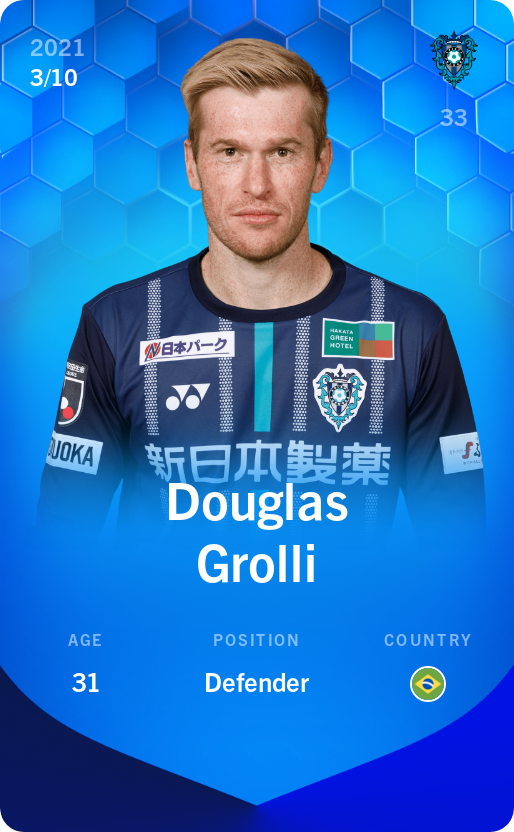 Sorare - Sorare Official - Douglas Grolli 2021-22 • Super Rare 3/10 - NFT # 84822688852127358682004224870938521967880948999621407223340393329732392095232