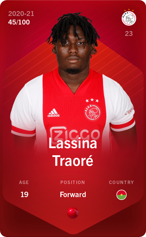 Sorare - Sorare Official - Lassina Traoré 2020-21 • Rare 45/100 - NFT # 67153850376988664198627117347610612067828243369426644916239504715076127278981
