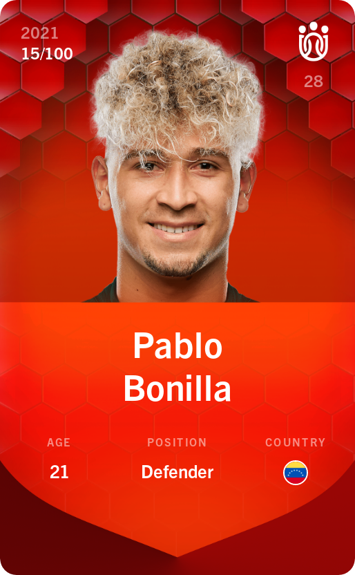 Sorare - Sorare Official - Pablo Bonilla 2021-22 • Rare 15/100 - NFT # 86932123622444554157707952776836377073187991505235594514571403827217117541844