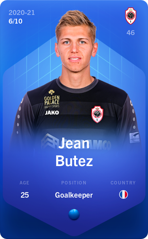 Sorare - Sorare Official - Jean Butez 2020-21 • Super Rare 6/10 - NFT # 101723663680417814583437182589986618374433437137356933831092006968866667310466