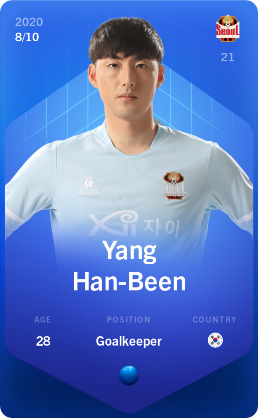 Sorare - Sorare Official - Yang Han-Been 2020-21 • Super Rare 8/10 - NFT # 107860751957289447718909476590435236083370626476006216840931068173694793782126