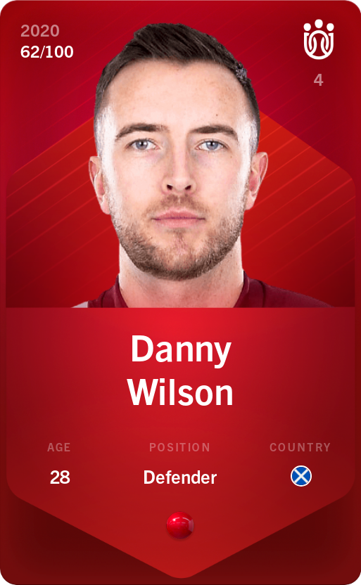 Sorare - Sorare Official - Danny Wilson 2020-21 • Rare 62/100 - NFT # 21151130387803202611467944031892612729794058541981680414186432065884496348557