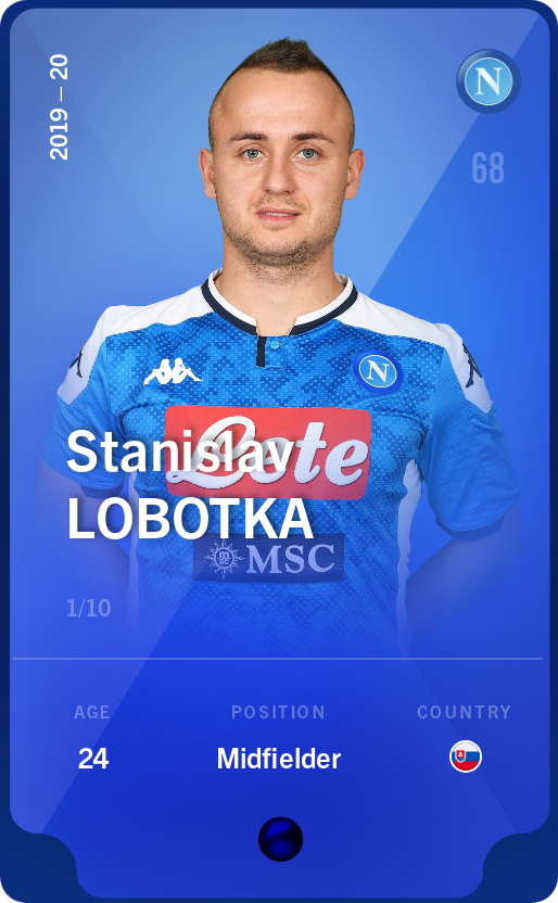 Sorare - Sorare Official - Stanislav Lobotka 2019-20 • Super Rare 1/10 - NFT # 35626321233279188065766412369787948551762595236178502427363131788181791562098