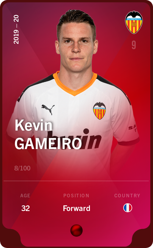 Sorare - Sorare Official - Kevin Gameiro 2019-20 • Rare 8/100 - NFT # 76039340325399251904059394849431303463232074495289243400285739740773470073008