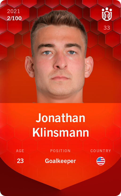Sorare - Sorare Official - Jonathan Klinsmann 2021-22 • Rare 2/100 - NFT # 22905646065893943821464533274288746930847526718657197201700764966309770438493