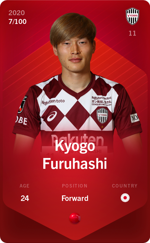 Sorare - Sorare Official - Kyogo Furuhashi 2020-21 • Rare 7/100 - NFT # 111442682916854888721346593315271513179984528002866779070140878366769487697041