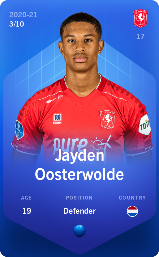 Sorare - Sorare Official - Jayden Oosterwolde 2020-21 • Super Rare 3/10 - NFT # 72556096413735535876359923777346456583330206002553923395625150012208611085501