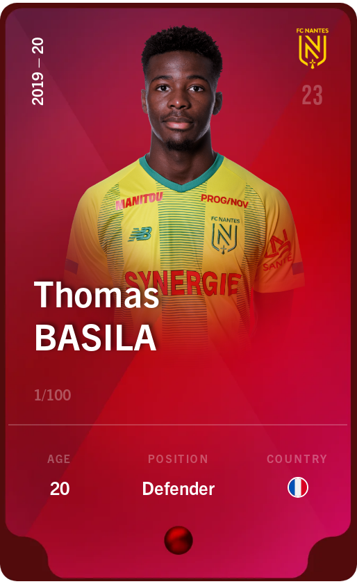 Sorare - Sorare Official - Thomas Basila 2019-20 • Rare 1/100 - NFT # 48884209210882582391927252614042730389625082647686596644633074018614543785484