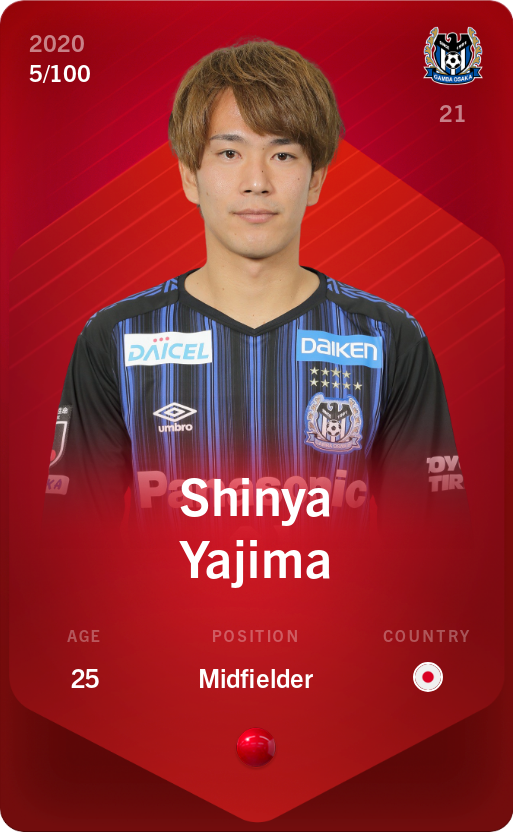 Sorare - Sorare Official - Shinya Yajima 2020-21 • Rare 5/100 - NFT # 983610895635830464974755927797100153459717216802923507593200865299179019666