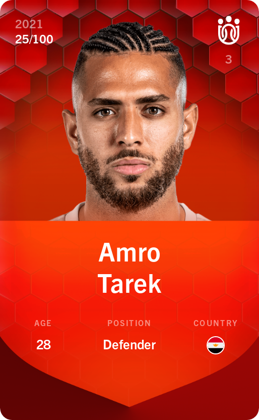Sorare - Sorare Official - Amro Tarek 2021-22 • Rare 25/100 - NFT # 66188707817454347653083905409132752116054708423091568046067206560294198091206