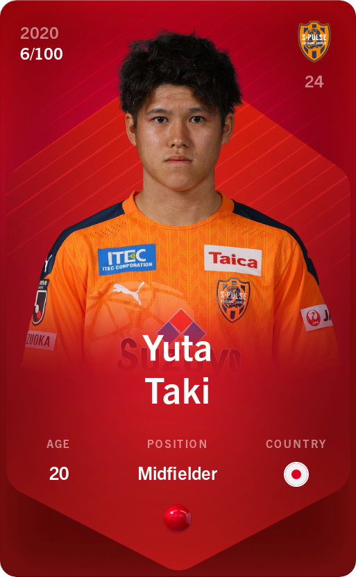 Sorare - Sorare Official - Yuta Taki 2020-21 • Rare 6/100 - NFT # 109618216290805239476825305922193848067025850573957368447417221400517108785293