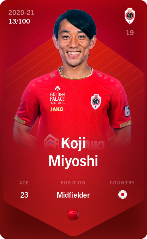 Sorare - Sorare Official - Koji Miyoshi 2020-21 • Rare 13/100 - NFT # 60262292972312430428731698836657995257694548760424611809977829253021174301594