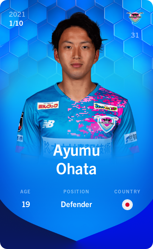 Sorare - Sorare Official - Ayumu Ohata 2021-22 • Super Rare 1/10 - NFT # 63420528936318221316364574219369635052755519285063412097130788414698867041678